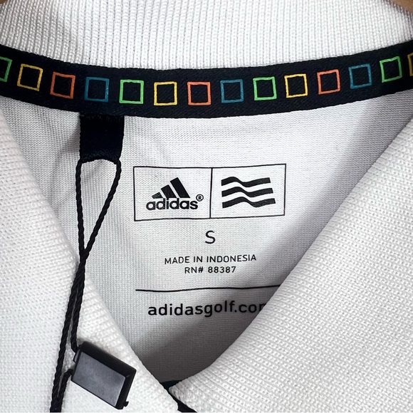 Adidas Golf Polo Shirt Womens Performance Patch Short Sleeves Size S White New - Picture 5 of 10